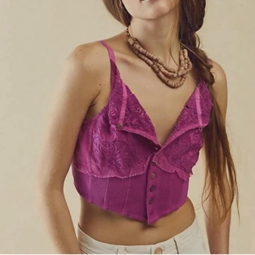 NWT. Free People Raspberry crop top - Picture 2 of 12